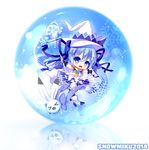  :d blue_eyes blue_hair character_name chibi eighth_note grandia_bing hair_ornament hair_ribbon hat hatsune_miku holding long_hair looking_at_viewer magical_girl musical_note open_mouth reflection ribbon signature smile snowflakes staff staff_(music) suki!_yuki!_maji_magic_(vocaloid) treble_clef twintails vocaloid witch_hat yuki_miku yukine_(vocaloid) 