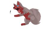  ! achromatic alpha_channel ambiguous_gender black_nose blue_eyes canine feral fur grey_fur looking_at_viewer mammal nintendo open_mouth pawpads plain_background pok&eacute;mon poochyena red_fur solo teeth tongue transparent_background video_games 