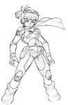  armor female goggles knee_pads niwagenji rag_uralo scarf sentou_mecha_xabungle short_hair shoulder_pads solo 