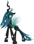  2014 absurd_res alpha_channel changeling female feral friendship_is_magic green_eyes green_hair hair hi_res long_hair my_little_pony queen_chrysalis_(mlp) solo theshadowstone 