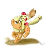  2014 apple_bloom_(mlp) applejack_(mlp) captainpudgemuffin cute equine female feral friendship_is_magic horse mammal my_little_pony pony 