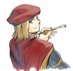  art_brush artist_painter assassin's_creed_(series) assassin's_creed_ii beret blonde_hair blue_eyes hat leonardo_da_vinci lowres male_focus paintbrush tatsuri_(forest_penguin) 