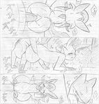  comic eeveelution female japanese_text leafeon male nintendo penis pok&eacute;mon pussy quilava sex straight text video_games あとらす@不安定 