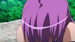  1girl akame_ga_kill! animated animated_gif blush long_hair looking_at_viewer purple_eyes purple_hair schere sheele solo 
