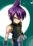  from_above male_focus ogino_atsuki purple_hair shaman_king solo tao_ren yellow_eyes 
