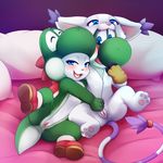  cosplay cub darkmirage digimon female gatomon looking_at_viewer mario_bros nintendo pussy undressing video_games yoshi young 