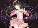  ;3 anmi black_hair blush boots breasts dress glasses hat heart heart_hands key long_hair one_eye_closed orbit original planet small_breasts smile solo thighhighs yellow_eyes 