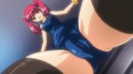  animated animated_gif blush breasts censored from_below natsumize_sukumi red_hair spread_legs swimsuit thick_thighs thighhighs thighs tsundere_inran_shoujo_sukumi twintails 