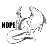  ambiguous_gender claws dragon english_text evalion greyscale humor meme monochrome nope plain_background reaction_image sketch solo tagme text white_background wings 
