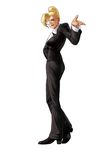  bangs blonde_hair blue_eyes eyepatch formal full_body high_heels mature_(kof) nail_polish official_art ogura_eisuke shoes simple_background solo standing the_king_of_fighters the_king_of_fighters_xii topknot white_background 