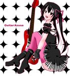  bad_id bad_pixiv_id black_hair boots brown_eyes dress electric_guitar frills guitar instrument k-on! long_hair nakano_azusa ragho_no_erika solo thighhighs twintails 