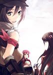  2girls bad_id bad_pixiv_id blue_eyes brown_hair cape gloves green_eyes hair_ornament hairpin high_priest high_wizard long_hair looking_back multiple_boys multiple_girls pink_hair pointy_ears poring ragnarok_online shiyun short_hair sniper_(ragnarok_online) 