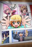  4girls ? against_glass ayasaki_hayate bad_id bad_pixiv_id blonde_hair blue_eyes blue_hair brown_hair closed_eyes comic english eraser fang foreshortening fourth_wall green_eyes hairband hands hayate_no_gotoku! katsura_hinagiku long_hair maid maid_headdress maria_(hayate_no_gotoku!) multiple_girls nishizawa_ayumu outstretched_arms outstretched_hand pen pencil pink_hair reaching sanzen'in_nagi school_uniform short_hair tom_(drpow) wooden_pencil yellow_eyes 