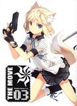  animal_ears blonde_hair blue_eyes copyright_request cropped fox_ears fox_tail gun h2so4 highres short_hair solo tail watch weapon wristwatch 