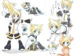  animal_costume asata bad_id bad_pixiv_id banana_peel bell blonde_hair blue_eyes cat_costume chibi detached_sleeves eyes falling hand_on_hip happy kagamine_len leaning long_sleeves lying male_focus necktie open_mouth ribbon sitting sketch smile standing thinking translated vocaloid yellow_neckwear 
