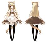  animal_ears blonde_hair cat_ears copyright_request long_hair maid pantyhose red_eyes ritsuki 