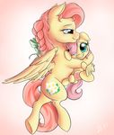  2014 cute cutie_mark equine female feral fluttershy_(mlp) friendship_is_magic horse mammal mother_and_daughter my_little_pony nobody47 original_character pegasus pony wings 