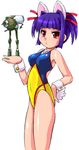  1girl adigo animal_ears animal_tail blue_hair character_request copyright_request densetsu_kyojin_ideon figure red_eyes tail wrist_cuffs 