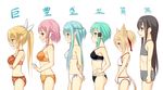  5girls akai_ronii animal_ears aqua_eyes aqua_hair arm_behind_back asuna_(sao) asuna_(sao-alo) bike_shorts black_bra black_hair black_panties blonde_hair blue_eyes blue_hair blush bow bow_panties bra breast_hold breasts brown_bra brown_panties bust_chart cat_ears cat_tail hair_ornament hairclip highres kirito kirito_(sao-ggo) leafa lineup lisbeth lisbeth_(sao-alo) long_hair multiple_girls odd_one_out orange_bra orange_panties panties pink_eyes pink_hair pointy_ears ponytail profile purple_eyes red_eyes silica silica_(sao-alo) sinon smile sword_art_online tail underwear underwear_only wavy_mouth white_background white_bra white_panties 