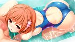  all_fours ass back bathtub blush censored competition_swimsuit error flower game_cg hair_flower hair_ornament hoshi_ori_yume_mirai koizumi_amane mixed_bathing mosaic_censoring nude one-piece_swimsuit orange_hair parted_lips partially_submerged penis red_eyes shinozaki_marika short_hair solo_focus staring swimsuit water wet wrong_feet 