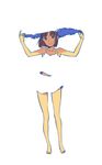  bare_legs bare_shoulders barefoot brown_eyes brown_hair hands_on_headwear hat holding looking_at_viewer original purimari short_hair shorts smile solo straw_hat tank_top 