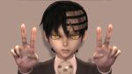  3d death_the_kid jewelry pantsyuu peace_sign ring soul_eater v yellow_eyes 