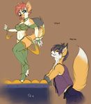  canine clothed clothing dancing female fluff-kevlar fox male mammal skimpy straight 