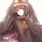  aki663 azami_(kagerou_project) black_hair flower gorgon hair_flower hair_ornament kagerou_project long_hair red_eyes scales very_long_hair 