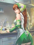 adapted_costume alternate_color apron brown_hair food green_eyes knife long_hair puzzle_&amp;_dragons scotishfold thighhighs valkyrie_(p&amp;d) vegetable wings wood_valkyrie_(p&amp;d) 