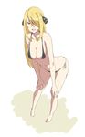  :d bikini black_bikini blonde_hair breasts brown_eyes covered_nipples full_body hair_ornament hair_over_one_eye hair_ribbon hips large_breasts leaning_forward long_hair looking_at_viewer midriff navel open_mouth pokemon ribbon shirona_(pokemon) simple_background smile solo standing stomach swimsuit white_background wigglytuff_(pokeacc) 