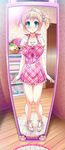  akaza blue_eyes blush breasts change!_ano_musume_ni_natte_kunkun_peropero feet kinumura_ui large_breasts may-be_soft mirror no_shoes pink_hair socks toes 