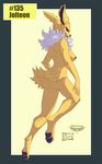  2014 anthro areola breasts eeveelution female fur jolteon mingchee nintendo nipples notorious84 pawpads paws pok&eacute;mon pok&eacute;morph solo video_games yellow_fur 