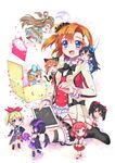  absurdres animal_ears apron ayase_eli black_hair blonde_hair blue_eyes blue_hair blush_stickers bow box bracelet brown_eyes brown_hair bunny_ears card cat_ears cat_tail cheerleader chibi frilled_bow frills garters gift gift_box hair_bow hair_ribbon highres hoshizora_rin in_box in_container jewelry koizumi_hanayo kousaka_honoka long_hair love_live! love_live!_school_idol_project maid_apron meta minami_kotori multiple_girls necktie nishikino_maki north_abyssor one_side_up orange_hair polka_dot pom_pom_(clothes) ponytail puffy_short_sleeves puffy_shorts puffy_sleeves red_hair ribbon sailor_collar short_hair short_sleeves shorts skirt smile sonoda_umi sore_wa_bokutachi_no_kiseki striped striped_bow tablet_pc tail takaramonozu tiara toujou_nozomi twintails valentine wrist_ribbon yazawa_nico 