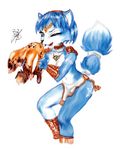  blackby blue_hair canine female fox hair krystal mammal nintendo star_fox video_games 