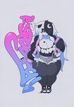  big_breasts breasts chubby cleavage clothed clothing emo ghost goth graffiti hoodie huge_breasts mammal moe_face shoes simple_background slit_eyes smutbunny spirit tattoo thick_thighs urban wide_hips 