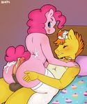  2014 animal_genitalia antelon anthro anthrofied balls bed blue_eyes butt cum duo earth_pony equine eyes_closed female freckles friendship_is_magic fur hair horse horsecock hot_dogging inside legwear licking licking_lips lying male mammal mr_cake_(mlp) my_little_pony on_back on_bed orange_hair penis pink_fur pink_hair pinkie_pie_(mlp) pony thigh_highs tongue 