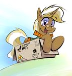  &lt;3 2014 blonde_hair box clothing cutie_mark english_text equine eyewear friendship_is_magic glasses gsphere hair horn looking_at_viewer male mammal my_little_pony purple_eyes solo text trenderhoof_(mlp) two_tone_hair unicorn 