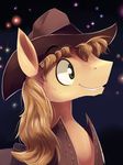  2014 blonde_hair braeburn_(mlp) clothing cowboy_hat earth_pony equine freckles friendship_is_magic green_eyes gsphere hair hat horse male mammal my_little_pony pony portrait smile solo sparkles vest 
