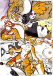  2011 a_seated_night ballbusting bear better_late_than_never blue_eyes breasts bulge camel_toe cat comic daigaijin dialog duo english_text eyes_closed feline female fight kung_fu_panda male mammal master_tigress panda po red_eyes stripes text tiger 