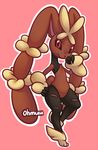  lagomorph legwear looking_at_viewer lopunny mammal mega_evolution mega_lopunny nintendo ohmuu pok&eacute;mon rabbit stockings video_games 