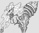  anthro breasts butt dragon fur invalid_tag legendary_pok&eacute;mon looking_at_viewer nintendo nipples nude plain_background pok&eacute;mon reshiram ring sketch video_games yugklabs 