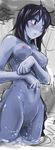  blue_skin blush breasts league_of_legends medium_breasts mori_shin_risuku nipples nude shyvana solo wet 