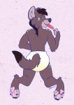 anthro diaper dipstick_tail dracky eyebrows fur hair looking_back multicolored_tail simple_background 