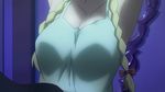  animated animated_gif blonde_hair bounce bouncing_breasts braid braids breasts kenzen_robo_daimidaler large_breasts long_hair lowres nipples ribbon ribbons shirt shirt_lift undressing 