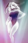  blue_eyes breasts bunny_outfit bunnysuit large_breasts long_hair sketch 