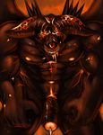  abs adios biceps big_muscles dark_souls dark_souls_2 demon erection horn humanoid_penis looking_at_viewer male muscles nude old_iron_king penis precum solo standing the_farewelled uncut wings 