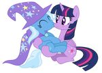  2014 absurd_res alpha_channel cute equine female feral friendship_is_magic hi_res horn horse kissing mammal masemj my_little_pony pony trixie_(mlp) twilight_sparkle_(mlp) unicorn winged_unicorn wings 