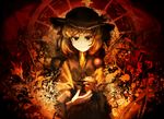  candle fire flame flower hat komeiji_koishi looking_at_viewer orange_(color) short_hair smile solo third_eye touhou yoshioka_yoshiko 