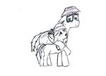  apple_bloom_(mlp) derpsickle equine female friendship_is_magic future hat horse male mammal my_little_pony oc:derpsickle pony rake worried 