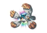  absurdres alternate_color highres mega_metagross mega_pokemon metagross no_humans official_art pokemon pokemon_(game) pokemon_oras shiny_pokemon sugimori_ken 